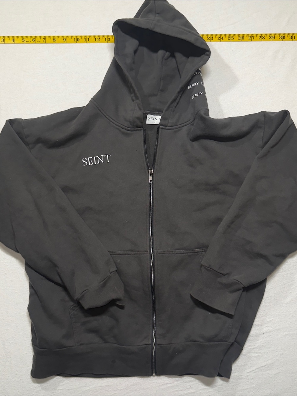 SEINT Men's Black Zip-Up Hoodie